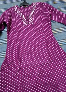 Purple Printed Woolen Kurti
