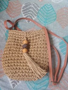 Boho Crochet Crossbody Bag with Tassel
