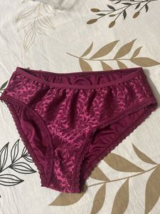 Lace Trimmed Purple Panties Set