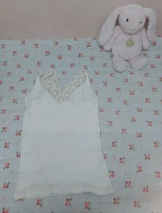 Lace Trim White Camisole Top