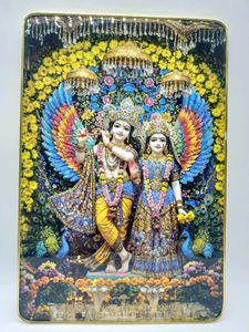 Crystal bubble frame Radha Krishna size 12x18 inch