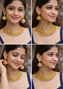 Exquisite Gold-Plated Necklace & Earring Set