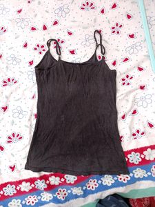 Black Stone Beaded Fancy Top For Party Wear