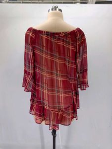 Chic Off-Shoulder Plaid Ruffle Top