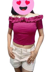 ✨Combo Offer: Chic Ruffle Crop Top + Pink Shorts