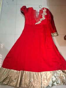 Elegant Red Embroidered Saree