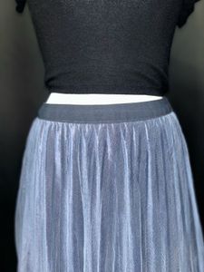 Sparkly Blue Tulle Midi Skirt
