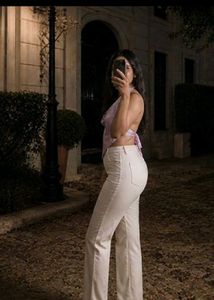 lavander backless satin top