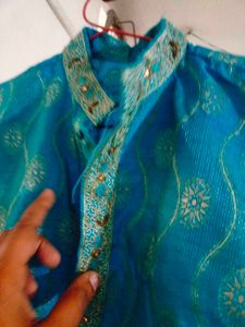 blue sherwani kurta