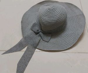 Grew bow woven beach  hat
