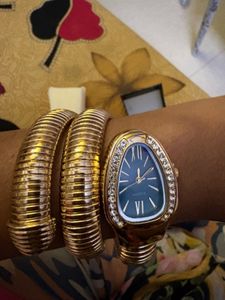 Elegant Gold Snake Wrap Watch