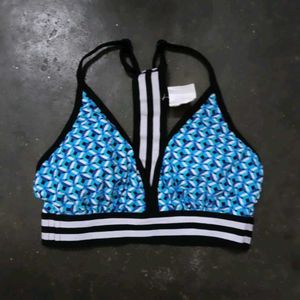 Stylish Geometric Print Bikini Top