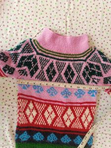 Colorful Patterned Knit Sweater