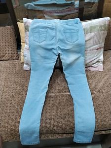 Lite Blue White Combination Girl Jeans