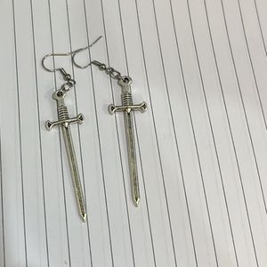 Gothic Sword Dangle Earrings