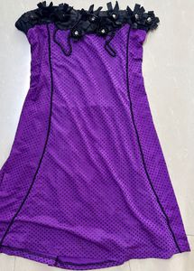 Vibrant Purple Polka Dot Dress