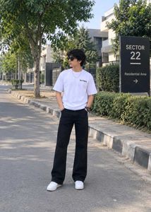Men's Wide Leg Black Jeans