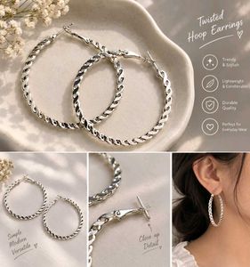 Chunky Silver Hoop Earrings