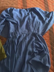 Elegant Royal Blue Chiffon Dress