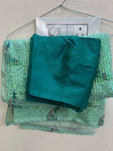 Party Saree With Stitched Blouse