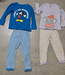 2 Sets Cute Mickey & Elephant Pajama
