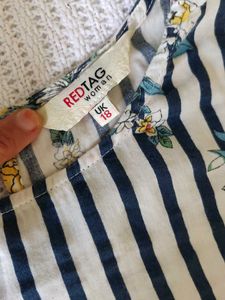 Chic Striped Floral Cold Shoulder Top
