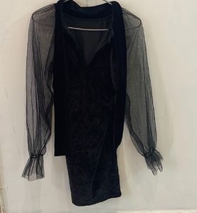 Black Velvet Mini Dress