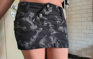 Stylish Black Printed Mini Skirt