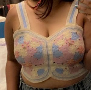 Crochet Bralette with Flower Design