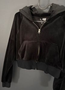 Black Crop Hoodie