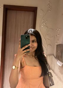 Orange Gingham Cami Top