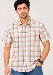 Men's Casual Plaid Short-Sleeve Shirt