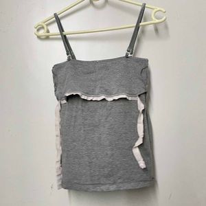 Grey Spaghetti Strap Tank Top
