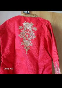 Beautiful Red Embroidered Kurta