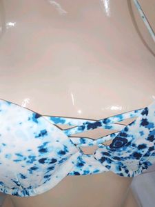 (470)Blue Tie-Dye Bikini Top