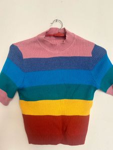 Colorful Striped Knit Top