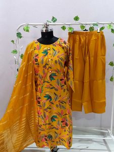Very Graceful Yellow Golden Suit Set