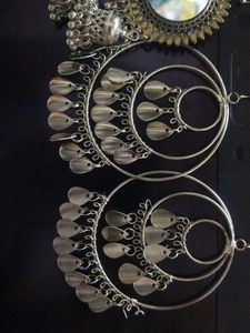 3 piece Bohemian Mirror Jhumka Earrings Set