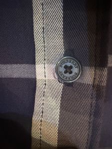burberry Men's Blue Plaid Short Sleeve Shirt