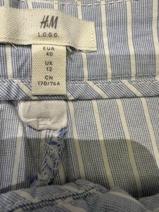 last price Blue and White Striped Pants