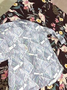 Blue Abstract Print Shirt