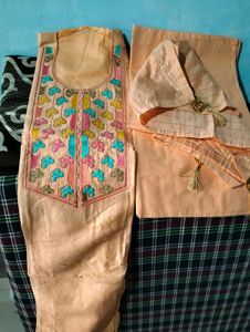 Unstitched cotton suit with dupatta