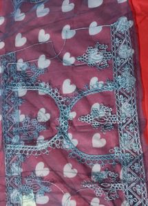 Blue Net Semi Stitched Lehenga