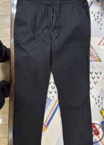 Classic Black Cotton Blend Pants