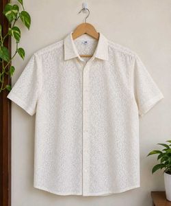 Cream Lace Short Sleeve Shirt