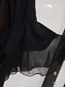 Elegant Black Kurta with Bell Sleeves