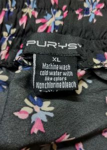Purys Black Flora print Maxi Skirt