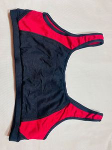 Stylish Red &amp; Black Sports Bra