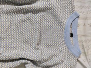 Light Blue Textured Knit Top