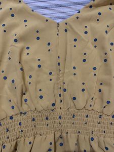 Yellow And Blue Polka Dot Top